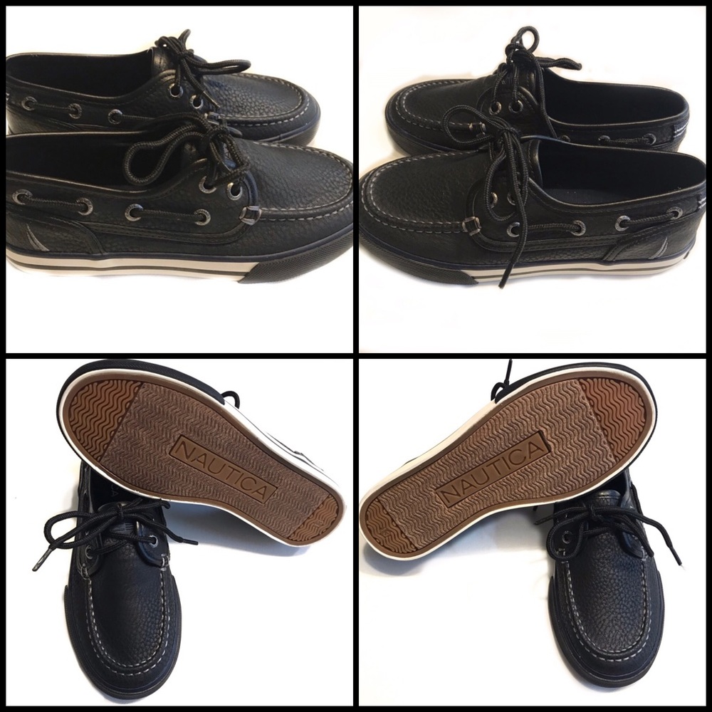 NAUTICA Spinnaker Black Deck Boat Loafer Shoes New - Picture 4 of 7